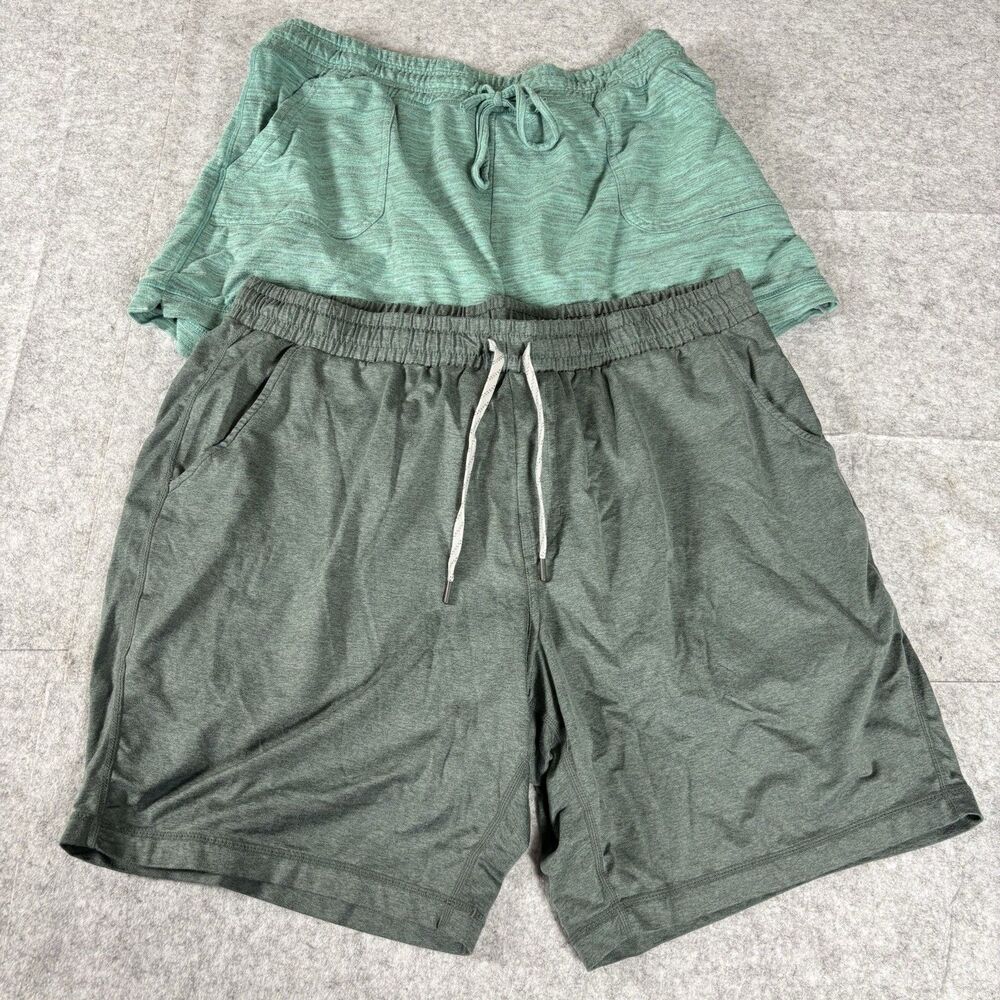 Green Casual Comfy Lounge Drawstring Sweat Shorts Womens 2XL XXL Set / Lot Of 2